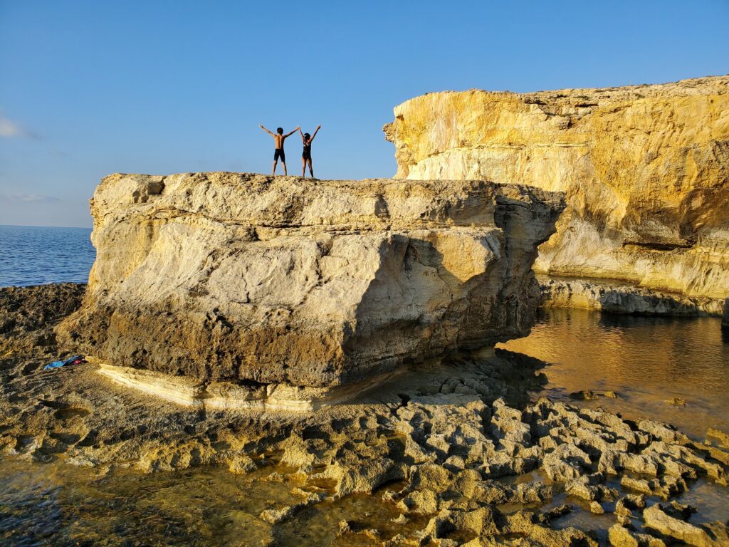 Dramatic coastlines border the beaches of Gozo.