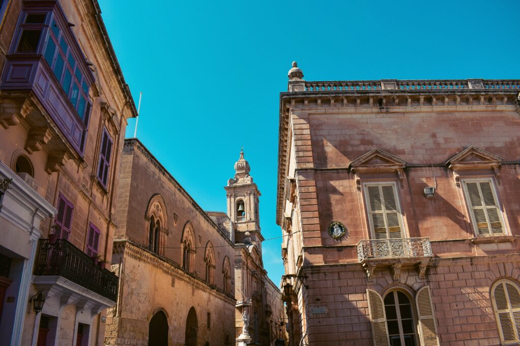 Rustic style apartment buildings in Gozo.